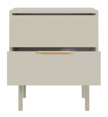 Nočný stolík Vintana 2S (kašmír + zlatá)