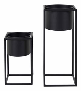 Set 2 ks kvetináčov Mvalina (čierna)