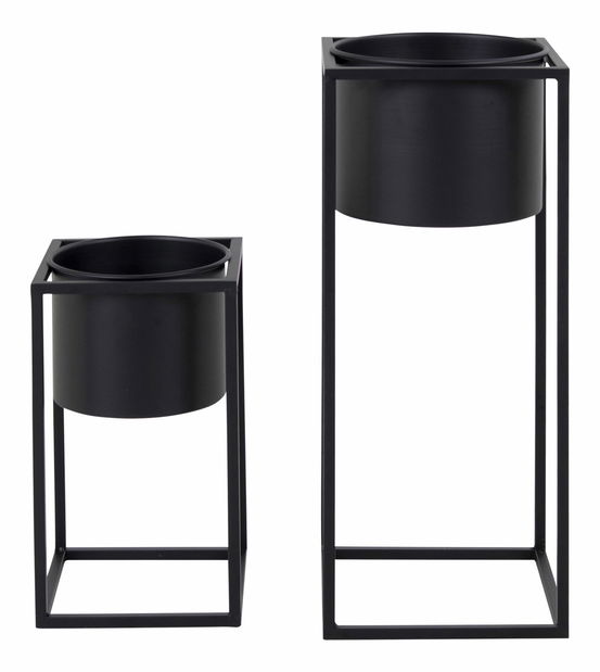 Set 2 ks kvetináčov Mvalina (čierna)