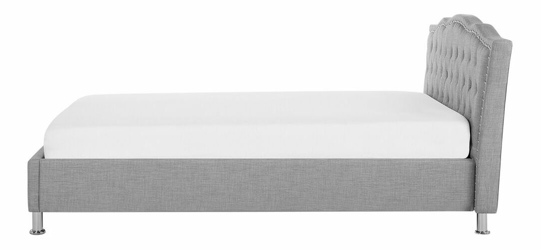 Manželská posteľ 140 cm MATH (s roštom a úl. priestorom) (sivá)