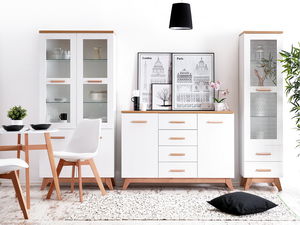 Vitrína Balones BG03 (biela + dub)