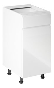 Dulap inferior de bucătărie D40S14 Aurellia (Alb + Alb lucios) (D)