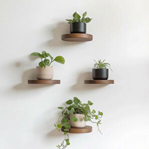 Závesné police (4 ks.) Rafanda (prírodná)