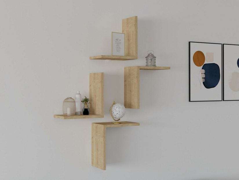 Set 4 kom. polica Duteke (hrast safir) 