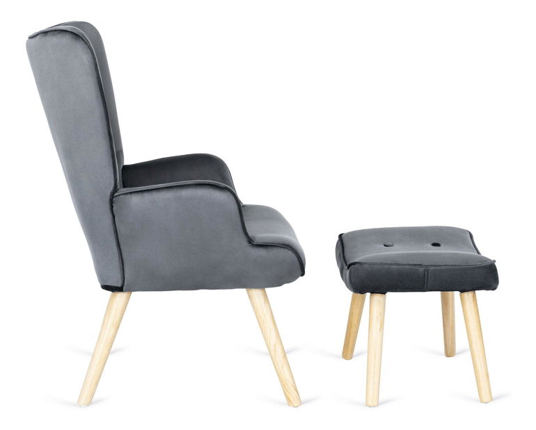 Fotelja s naslonom za noge Lombardi (siva) 