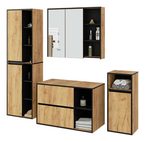 Kúpelňová zostava Vambos luxe (dub craft + čierna)