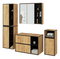 Set mobilier baie Vambos luxe (stejar artizanal + negru)