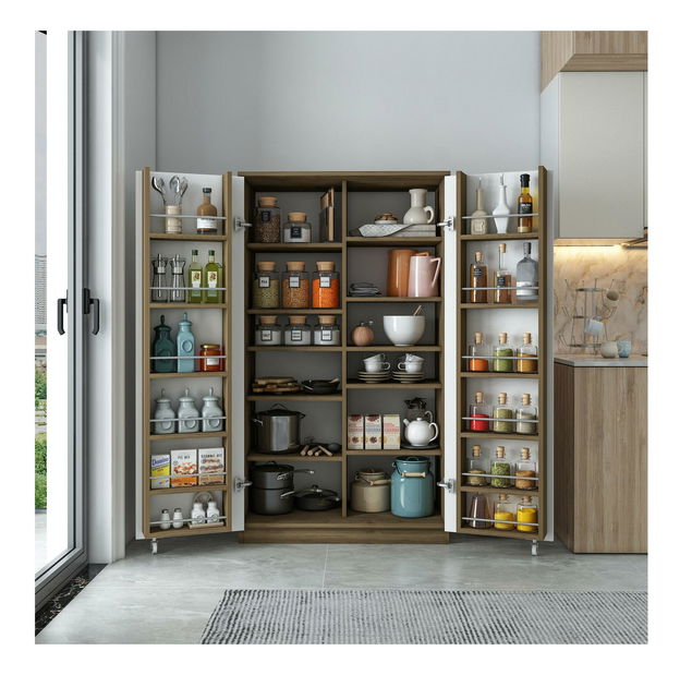 Potravinová kuchynská skrinka Passek (orech biely)