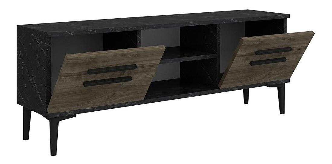 TV stolík/skrinka Vapove (orech + čierna) 