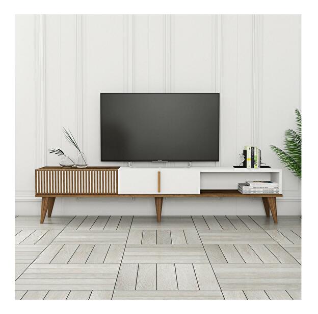TV asztal/szekrény Tepeve (dió + fehér) 