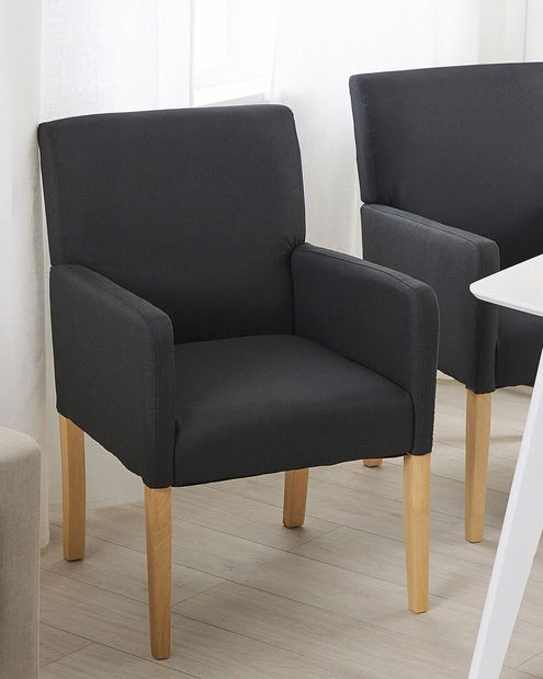 Scaun de sufragerie ROCKY (textil) (negru)