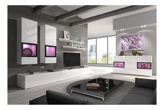 Set za dnevni boravak Barly Tip 10 (bijela + bijeli sjaj)  