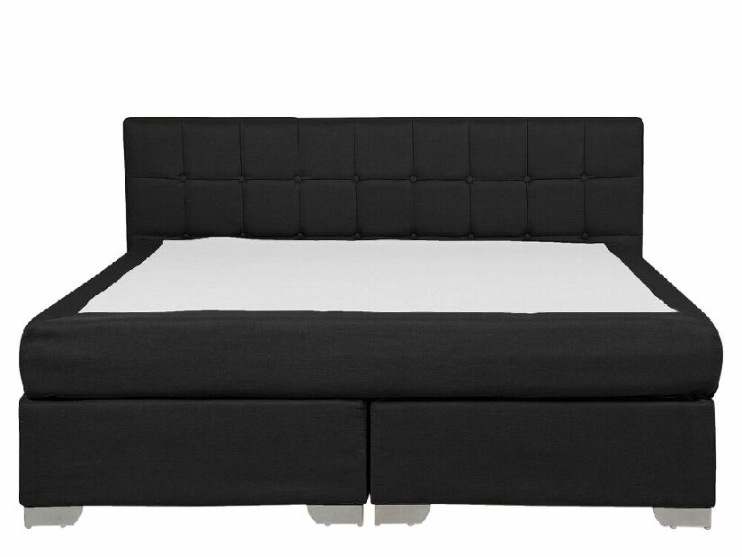 Manželská posteľ Boxspring 160 cm ADIR (s matracmi) (čierna)