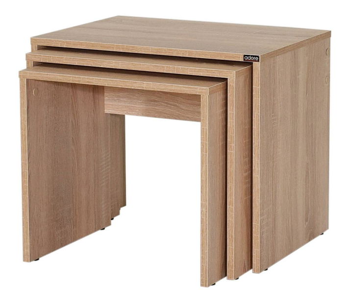 Set 3 konferenčných stolíkov Santossa (dub sonoma)