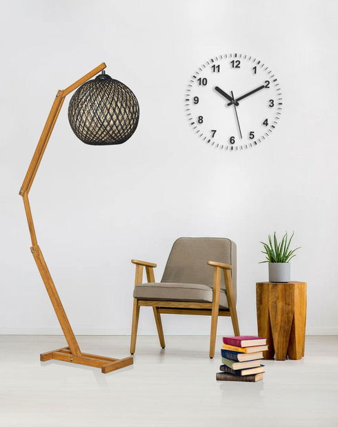 Lampă de podea Rustecolla 1 (ecru + natural + Negru)