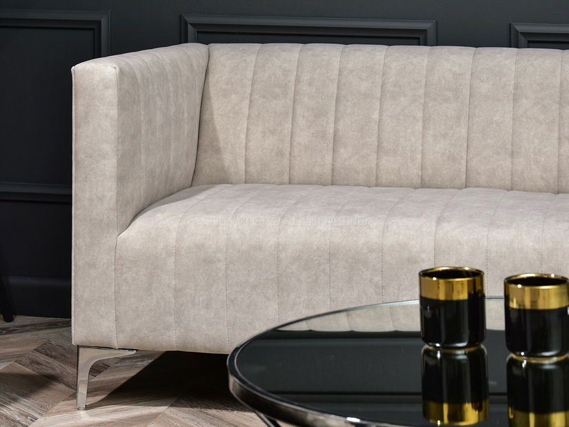 Canapea două locuri Represaliar (nisipiu + crom)