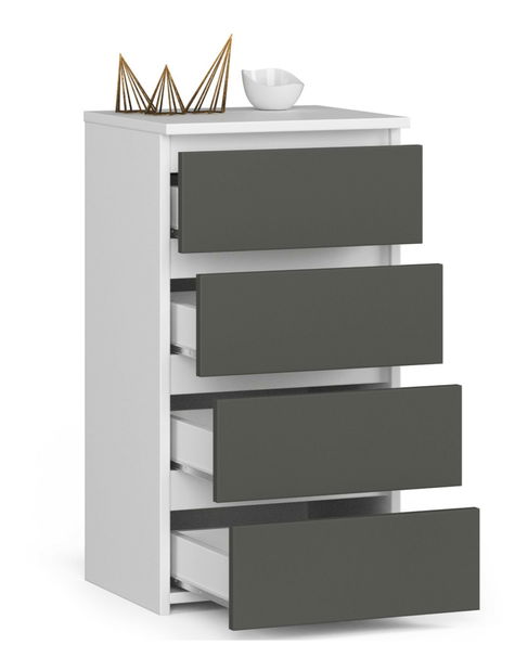 Komód Cipriano II (fehér + szürke)