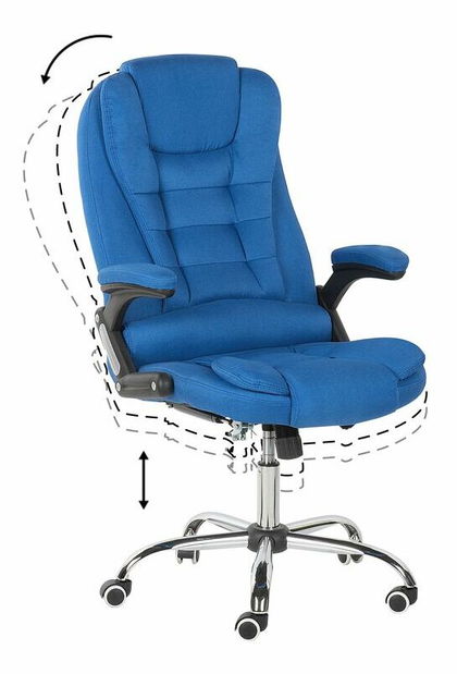 Fotoliu de birou Rexine (albastru) 