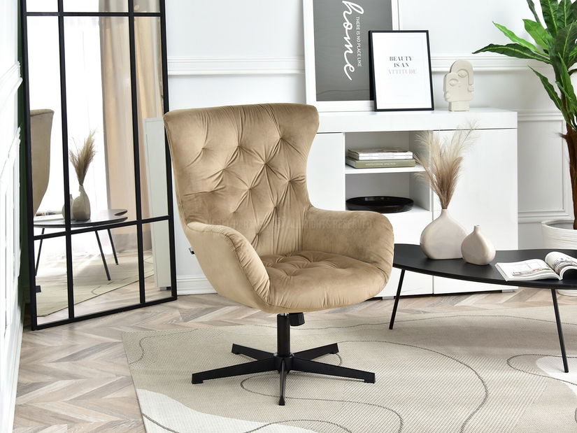 Kreslo Aaron (béžová + čierna)