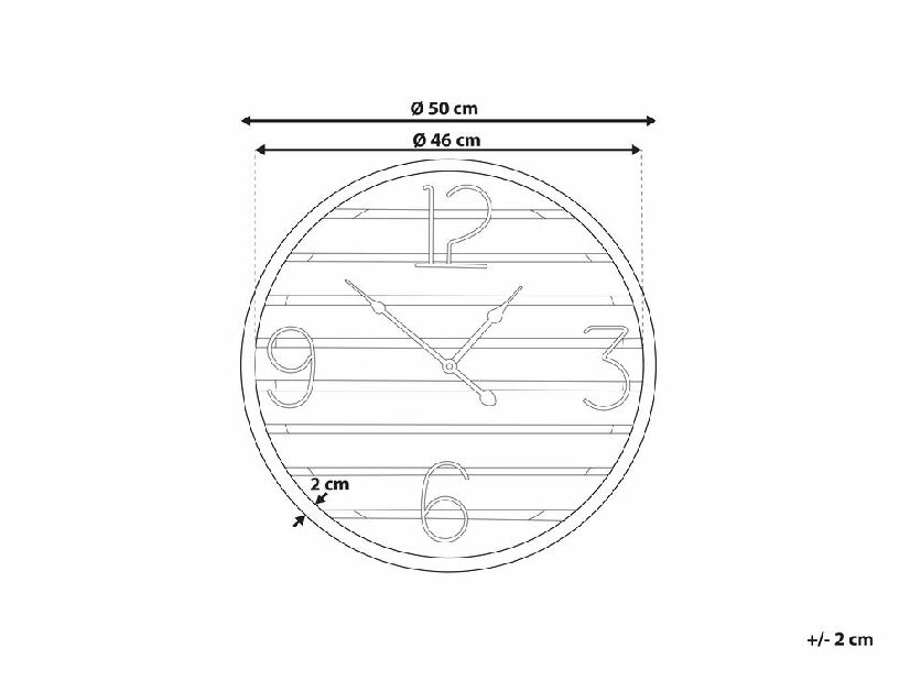 Zidni sat ø 50 cm Achrome (tamno drvo)