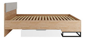 Jednolôžková posteľ 90cm Irmadi IA5 (hikora + biela + sivá)