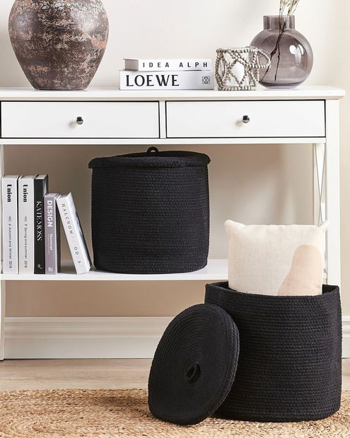 Set 2 ks úložných košov Seara (čierna) 