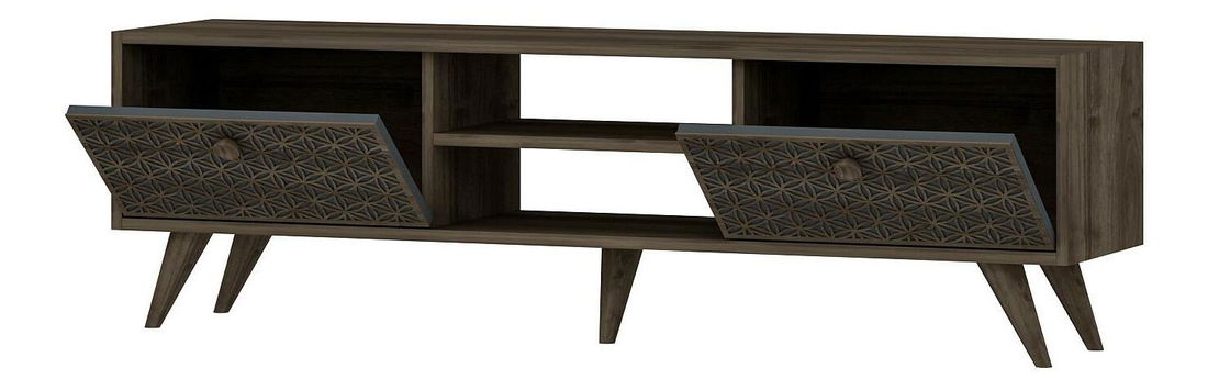 Masă TV/Dulap Newbias (Nuc + antracit) 