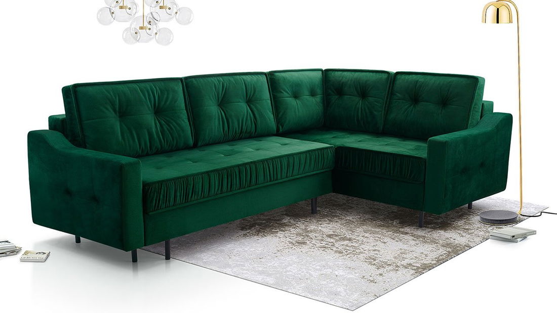 Kutna garnitura Korela L (tamnozelena)