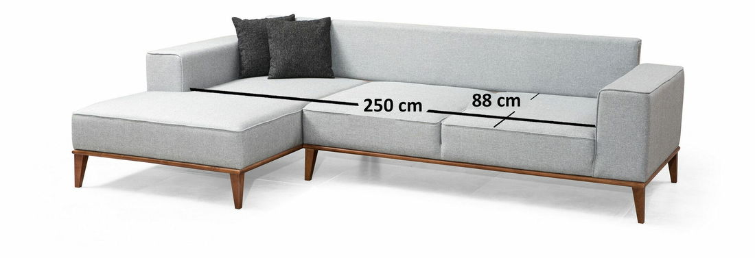 Kutna garnitura Mountain (L) (svijetlosiva)