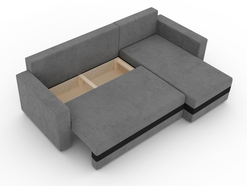 Kutna garnitura Safino (siva + crna) (D)