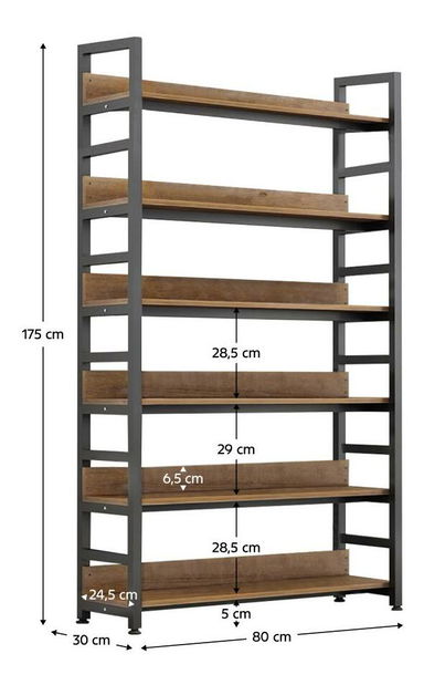Regal Jandes 2 (hrast tamni + crna)