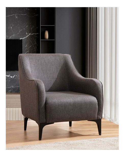 Fotel Belasemma (sötétszürke + fekete)