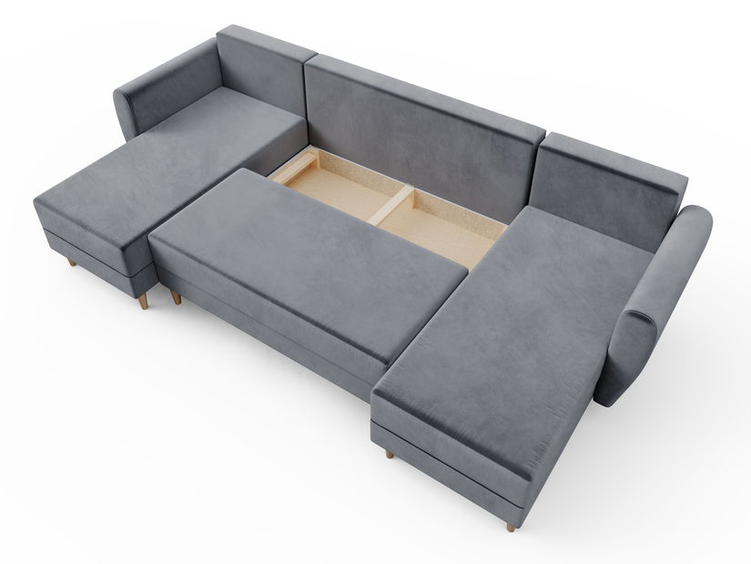 Kutna garnitura u obliku U Paladio (Siva) (L)