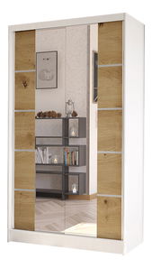 Šatníková skriňa Delana V (biela + dub artisan)