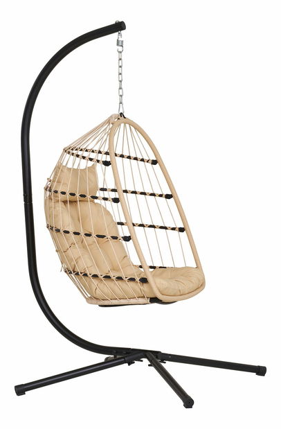 Scaun suspendat Psaveria (natural + negru)