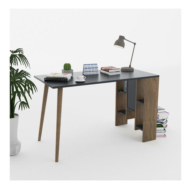 Písací stolík Mavade 7 (antracit + orech) 