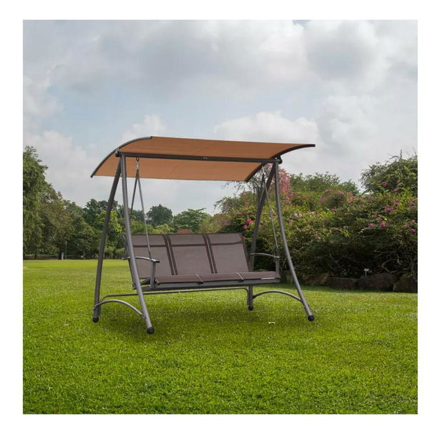 Záhradná hojdačka Lograse (hnedá + tmavosivá) 