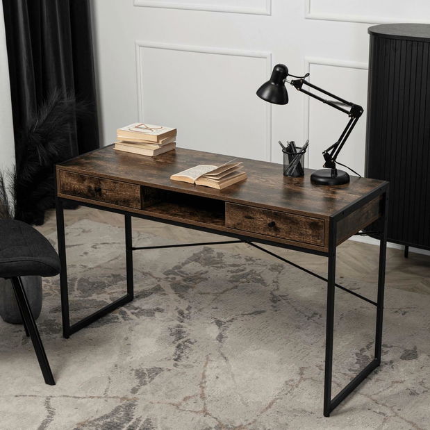 Písací stolík Supuso (hnedá + čierna) 