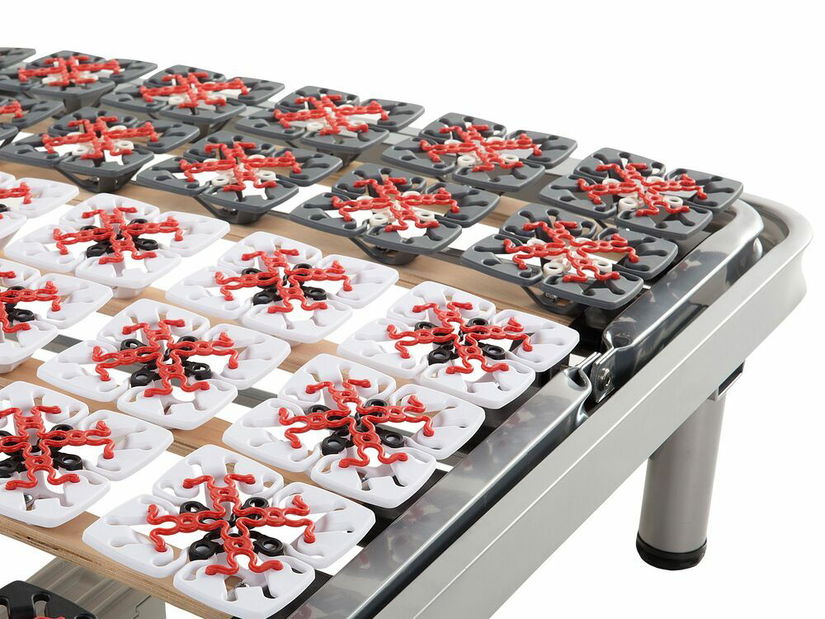 Set 2 kom. električno podesivih podnica od lamela 200x180 cm SCAR (drvo) (siva)