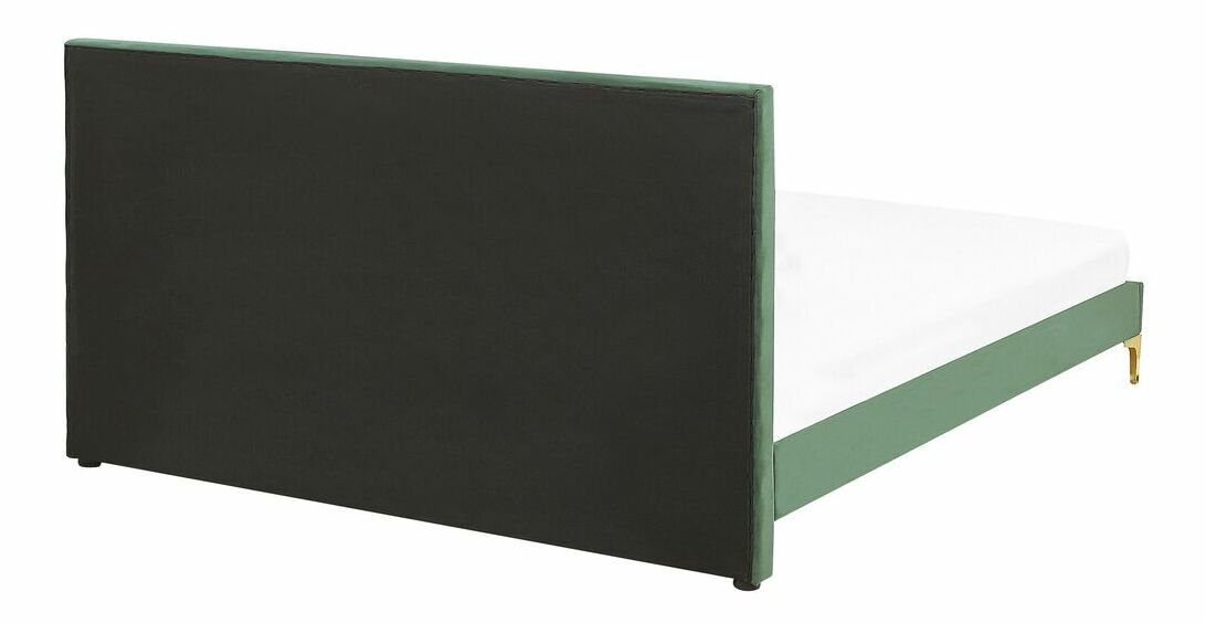 Manželská posteľ 180 cm LIMO (polyester) (tmavozelená) (s roštom)
