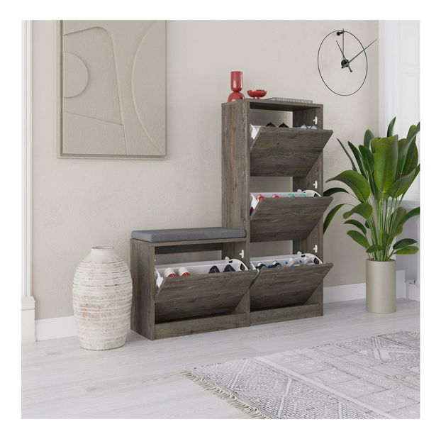 Skrinka na topánky Dora (tmavohnedá)