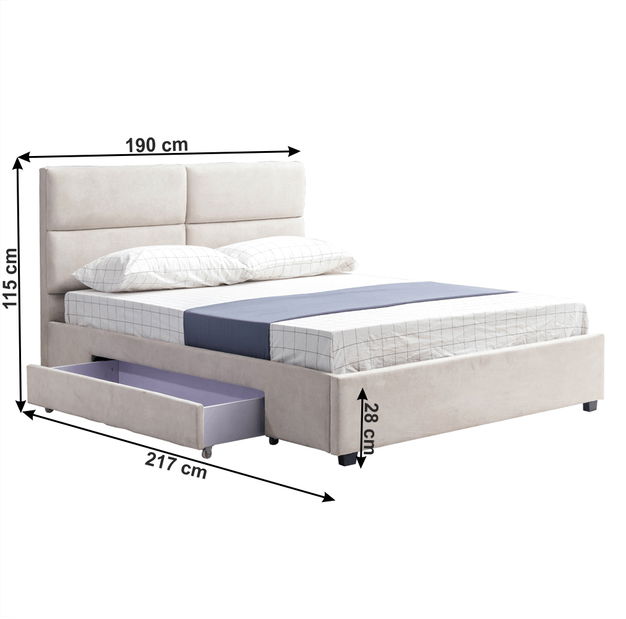 Franciaágy 180 cm Susana (ágyráccsal)