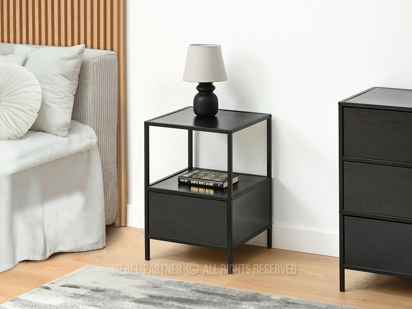 Éjjeliszekrény Subsidios (fekete)