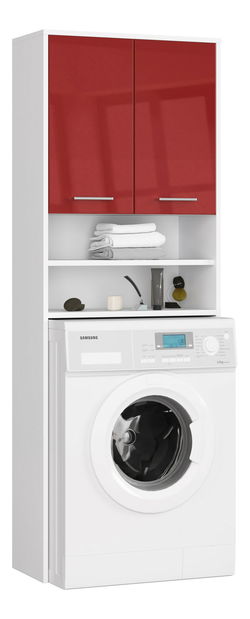 Skrinka na práčku Farid TYP5 (biela + červený lesk)