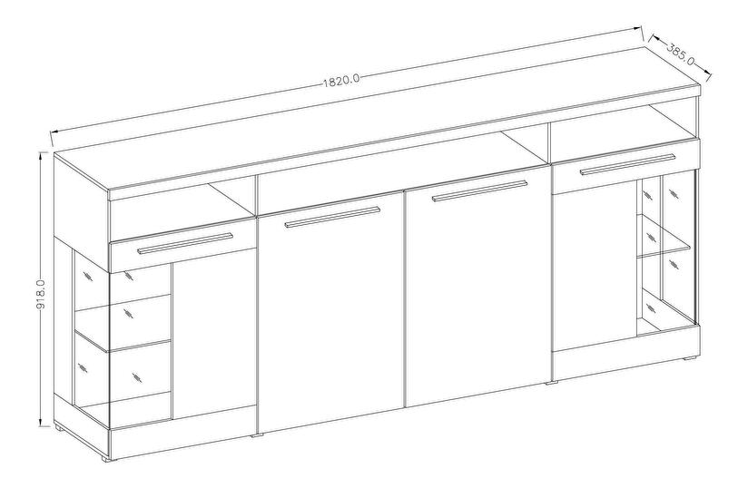 Vitrină Indiko Typ 42 (schiefer) (cu iluminat)