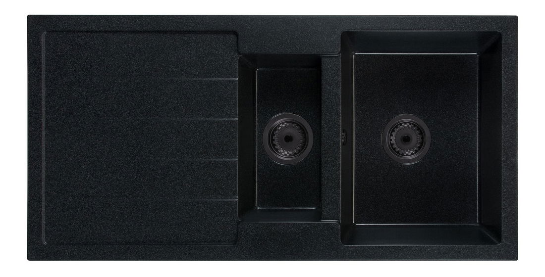 Kuchynský drez Yuxur (čierna + textúra) (bez otvoru pre batériu) (L)