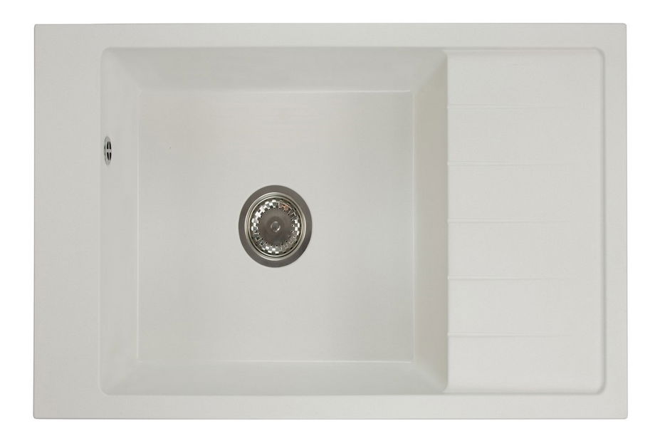 Kuhinjski sudoper Lurano (bijela) (s 1 otvorom za bateriju) (D)