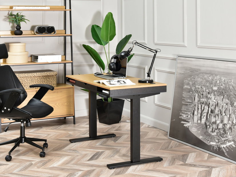 Masă PC Osto 120 (stejar negru + negru)