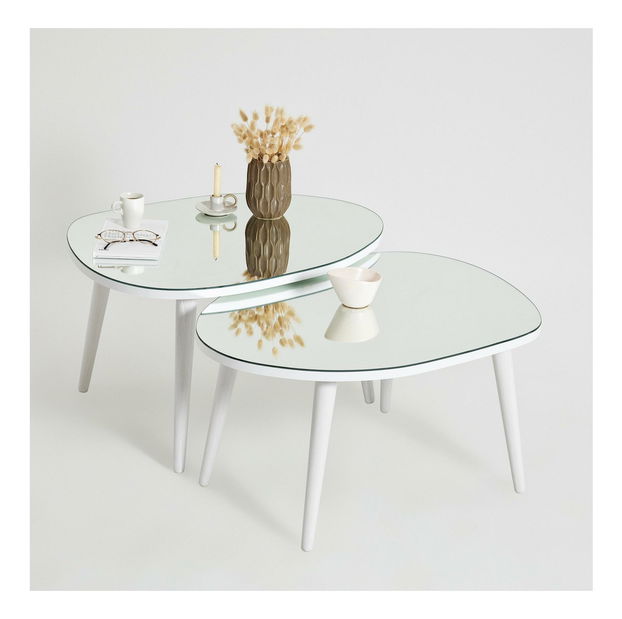 Set stolića za kavu (2 kom.) Gustavo (bijela)