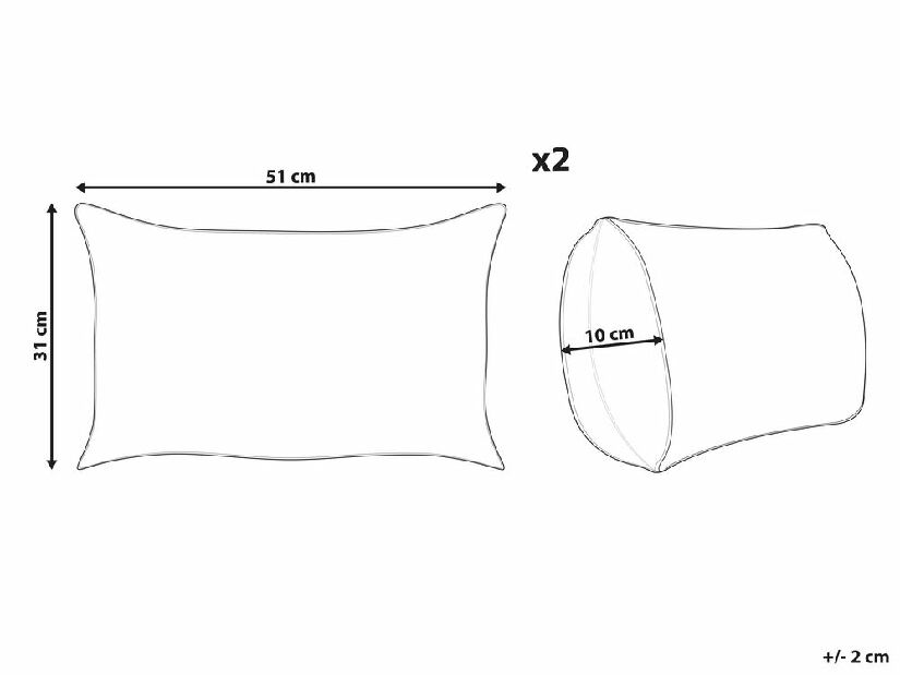 Set 2 buc perne decorative 30 x 50 cm Upad (multicolor)